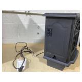 HOMCOM Electric Fireplace Heater, Freestanding Fireplace Stove with Realistic Flames Overheating Protection 750W/1500W, Black (Used, Side Is Damaged, 1 Leg Is Chipped)