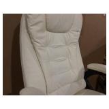 HOMCOM High Back Vibration Massage Office Chair with 6 Vibration Points, Heated Reclining PU Leather Computer Chair with Armrest and Remote, Beige