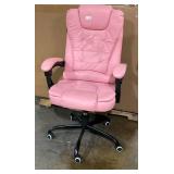 Vinsetto 7-Point Vibrating Massage Office Chair High Back Massaging Office Desk Chair with Lumbar Support, Footrest, Pink