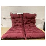 Outsunny 59" x 38" Tufted Bench Cushion for Outdoor Furniture, 3-Seater Replacement for Swing Chair, Patio Sofa/Couch, Wine Red (Transit Damage: Has Black Writing On One Side)