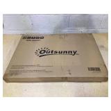 Outsunny Patio Folding Chair, Outdoor Bungee Sling Chair w/ Armrests, Portable Lawn Chair for Camping, Garden, Pool, Beach, Backyard, Gray