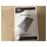 HOMCOM Wheelchair Ramp 3FT, Folding Aluminum Threshold Ramp with Non-Slip Surface, Transition Plate, 594lbs Weight Capacity for Home, Doorways, Curbs, Steps