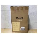 PawHut Dog Stroller for Small Dogs Cats, 4 Wheels One-Click Fold Pet Stroller with Swivel Wheels, Brake, Basket Storage, Safety Belts, Adjustable Canopy, Zippered Mesh Window Door, Brown (Slightly Use