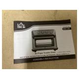 HOMCOM Air Fryer Toaster Oven, 21QT 7-In-1 Convection Oven Countertop, Warm, Broil, Toast, Bake and Air Fry, Accessories Included, 1800W, Stainless Steel Finish