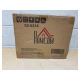 HOMCOM Ottoman Foot Rest, Small Foot Stool with Faux Leather Upholstery, Rectangular Ottoman Footrest with Padded Foam Seat and Plastic Legs, Bright Black