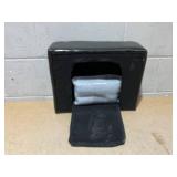 HOMCOM Ottoman Foot Rest, Small Foot Stool with Faux Leather Upholstery, Rectangular Ottoman Footrest with Padded Foam Seat and Plastic Legs, Bright Black