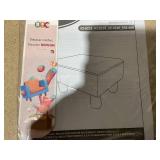 HOMCOM Ottoman Foot Rest, Small Foot Stool with Faux Leather Upholstery, Rectangular Ottoman Footrest with Padded Foam Seat and Plastic Legs, Bright Black