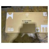 GOFLAME Wooden Dining Chairs Set of 2, Mid Century Farmhouse Kitchen Side Chairs with Ergonomic Seat & High Backrest, Armless Dinette Chairs with Rubber Wood Frame for Dining Room Living Room, Brown