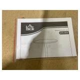 HOMCOM 41" H Bar Height Round Bar Table, Rustic Industrial Pub Table, Elm Wood Top Bistro Table with Metal Base