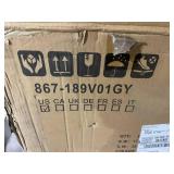 Outsunny Outdoor Recliner Chair with Cushions, Reclining Patio Lounge Chair with Adjustable Footrest, Armrests, Tray Table, Gray