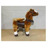 Qaba Ride on Horse, Walking Horse Toy, Kids Riding Pony w/ Wheels & Neighing Sounds for 3-5 Years, up to 132 Pounds