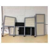 PawHut Elevated Rabbit Hutch, Wooden Bunny Cage with Hinged Asphalt Roof and Removable Tray, for Indoor/Outdoor, Gray (Used, Maybe Missing Hardware)