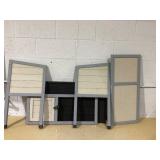 PawHut Elevated Rabbit Hutch, Wooden Bunny Cage with Hinged Asphalt Roof and Removable Tray, for Indoor/Outdoor, Gray (Used, Maybe Missing Hardware)