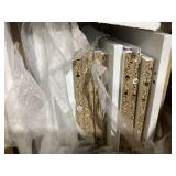 HOMCOM Freestanding Kitchen Pantry, 4-Door Kitchen Pantry Cabinet with Adjustable Shelves and Doors, Distressed White (Used, Maybe Missing Hardware)