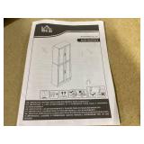 HOMCOM Freestanding Kitchen Pantry, 4-Door Kitchen Pantry Cabinet with Adjustable Shelves and Doors, Distressed White (Used, Maybe Missing Hardware)