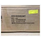 HOMCOM Freestanding Kitchen Pantry, 4-Door Kitchen Pantry Cabinet with Adjustable Shelves and Doors, Distressed White (Used, Maybe Missing Hardware)