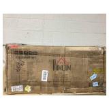 HOMCOM 70" Farmhouse Pantry Cabinet, Kitchen Hutch Storage Cabinet with Glass Doors, Adjustable Shelves, Open Microwave Countertop, White