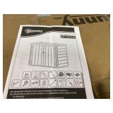 Outsunny 4.7 x 2.5FT Outdoor Horizontal Storage Shed, Lockable Trash Can Storage with Chain Lid, Gray