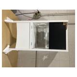 Qaba 2 in 1 Kids Foldable Kitchen Step Stool, Toddler Standing Tower with Chalkboard and Lockable Handrail for Children 3-6 Years Old, White (USED, Maybe Missing Hardware. Trasnsit Damage, See Photos)