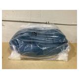 PawHut Raised Dog Couch with Comfortable Cushion, Pine Wood Legs, Foot Pads for Large-Sized Dogs Indoor Use, Dark Blue