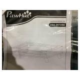 PawHut Raised Dog Couch with Comfortable Cushion, Pine Wood Legs, Foot Pads for Large-Sized Dogs Indoor Use, Dark Blue