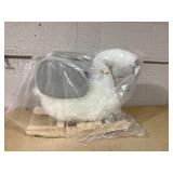 Qaba Rocking Horse, Kids Ride on Horse Swan Rocker with Sound, Plush Seat, Wooden Base, Safety Belt for Toddlers 18-36 Months, White