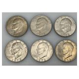 1972 Plain No Mint Mark Eisenhower One Dollar Coins