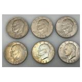 1972 Plain No Mint Mark Eisenhower One Dollar Coins