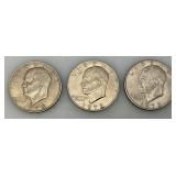 1972 Plain No Mint Mark Eisenhower One Dollar Coins