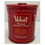Vintage Velevet Tobacco Tin With Pipes