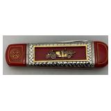 Vintage Collectible Franklin Mint Fire Truck Pocket Knife