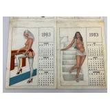 Misc. Vintage Collectible Paper Items Including Parts Pups Joke Books, 1983 Felt Pinup Girl Calendar and More