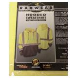 NEW RADWEAR HI-VIZ HOODED SWEATSHIRT LARGE