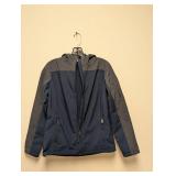 NEW PORT AUTHORITY SMALL HOODED ZIPPER JACKET (GRAY/NAVY)
