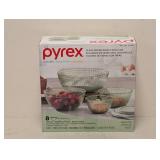 PYREX 8 PIECE GLASS MIXING BOWLS WITH LID