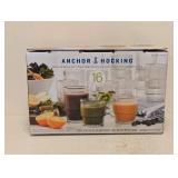 NEW ANCHOR HOCKING 16 PIECE GLASS DRINKING SET
