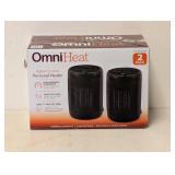 OMNI HEAT DIGITAL CERAMIC PERSONAL HEATER 2PK.
