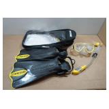 Cressi Adult Rondine Palau Fin Snorkel Set - Fin Size M/L