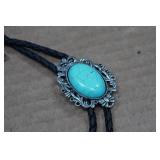 Large Stone Turquoise Navajo Style Bolo Tie