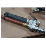 Assorted Air Tools - Drills, Sander, Hose Accessories