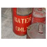 Vintage Gas Cans and Fire Extinguisher