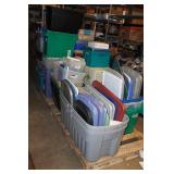 *2* Pallets of Assorted Storage Bins and Lids