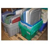 *2* Pallets of Assorted Storage Bins and Lids