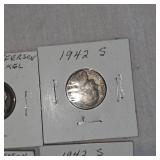 Jefferson Carded War Nickels, Qty 7