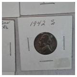Jefferson Carded War Nickels, Qty 7