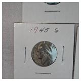 Jefferson Carded War Nickels, Qty 7