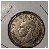 1937 Semi Key Date Canadian Quarter 25c, VF w/Toning