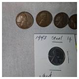 2-Steel Wheats and 6 Wheat Copper Pennies -8 total