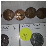 2-Steel Wheats and 6 Wheat Copper Pennies -8 total