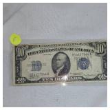 1934A $10 Silver Certificate, XF/AU